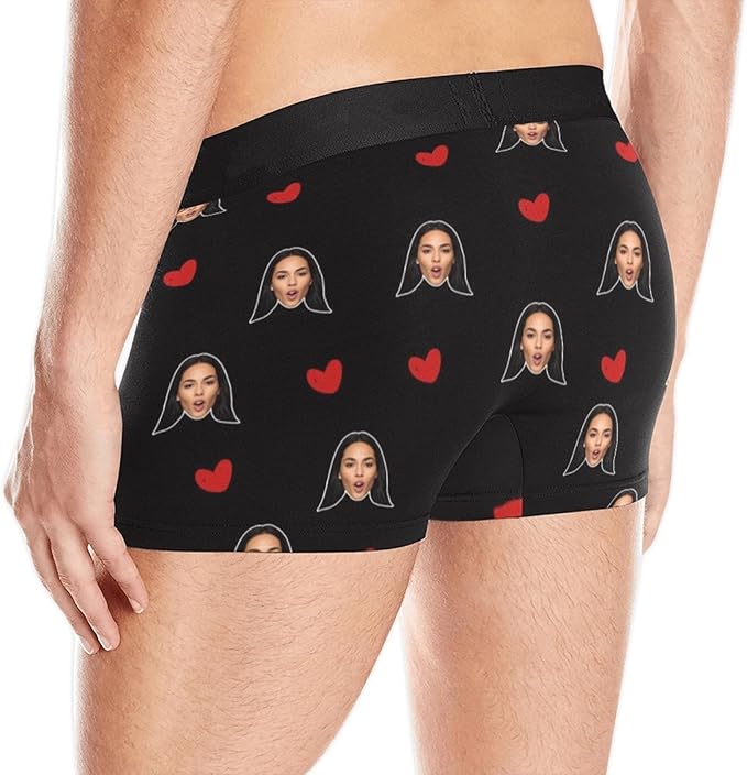 M YESCUSTOM Custom Boxers Briefs for Men Personalized Boxers with Face Mens Funny Underwear with Photo XS-5XL