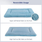 Dog Bed Mat, Crate Pad Reversible,Soft Kennel Pad, Washable Dog Crate Mat (Cool and Warm),Pet Sleeping Mattress for Small Medium Dogs XB009 (24''x18'',Blue)