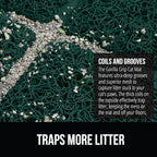 GORILLA GRIP Cat Litter Box Mat, 35x23, Water Resistant, US Designed Kitty Litter Trapping Mats, Easy to Clean, Scatter Control, Less Mess and Clean Floors, Kitten Supplies for Indoor Cats, Dark Green