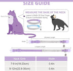EXPAWLORER Soft Velvet Safe Cat Collars for Girl Cats - Rhinestones Bling Diamante Adjustable Collars Breakaway- Chirstmas Cat Clollar Gifts with Bells for Boy Cats Kitty and Small Dogs