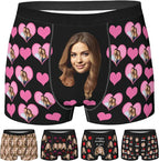 Personalized Underwear for Men with Face Custom Face Boxers Customized Boxer Briefs Funny Gifts for Him Husband Boyfriend