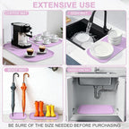 Silicone Pet Food Mat with Raised Edge for Food and Water Bowl, Dog Feeding Mats, Cat Food Trays for Floor Waterproof, Rubber Tray for Dogs and Cats, 24 x 16 x 0.8 Lavender