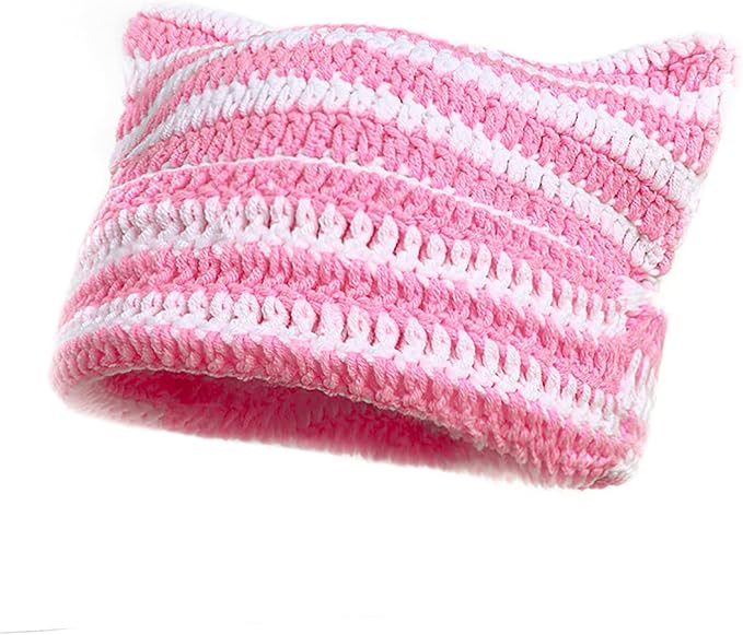 CORIRESHA Therian Emo Clothing Cat Ear Y2k Beanie Grunge Fingerless Gloves Bohemian Stacked Bracelets Set