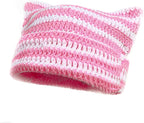 CORIRESHA Therian Emo Clothing Cat Ear Y2k Beanie Grunge Fingerless Gloves Bohemian Stacked Bracelets Set
