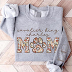 CHILLEVER Personalized Embroidered Dog Mom Sweatshirt, Dog Mama Crewneck, Gift for Mom, Pet Name On The Sleeve