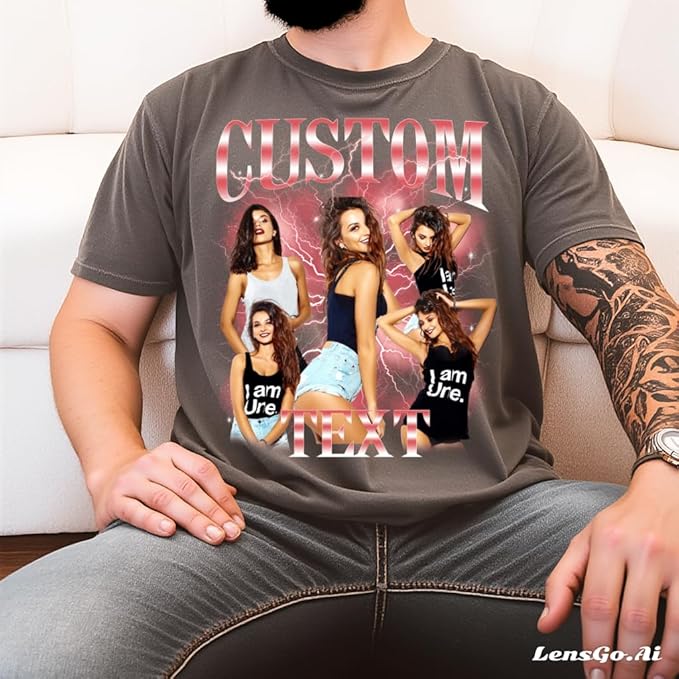 NAZENTI Custom Valentine Shirt Gifts for Boyfriend, Customized Bootleg Rap Tee