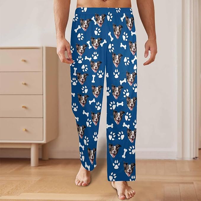 Custom Pajama Pants for Men, Personalized PJ Pants with Photos, Custom Mens Pajama Shorts, Gifts for Dad Husband