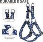 PUPTECK No Pull Dog Harness Soft Adjustable Basic Nylon Step in Puppy Vest Outdoor Walking with ID Tag, Blue Paw, S