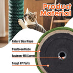 PowerKing Natural Sisal Replacement Scratching Post, 15.7'' 2 Pieces M8 Cat Scratch Post Refill Pole Parts for Refurbishment, Include Screws (Green)
