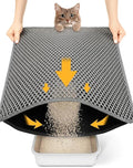 Small Cat Litter Box Mat: Easy Clean Kitty Litter Trapping Mat for Floor, Plastic Cat Box Pad (15 * 24in, grey, 1p)