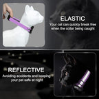 Reflective AirTag Cat Collar, Integrated Cat Tracker Collar with Air Tag Holder and Bell, Safety Elastic Band Cat GPS Collars for Girl Boy Cats, Kittens and Puppies (Lilac,XS)