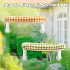 Sunhoo Cat Window Perch Bed Foldable Kitty Windowsill Hammock Shelf Seat Large Cats Suction Cup Indoor Kitten Window Sill Lounger with Soft Plush Cushion Machine Washable 21.26 * 11.8in (Green, M)
