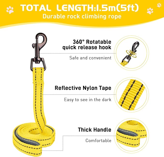 Soft Mesh Dog Harness and Leash Set, No Pull Puppy Harness and Leash Set, Reflective Step in Harness for Small Medium Dogs, Easy Walk Escape Proof Vest Harnesses (Yellow, XXS)