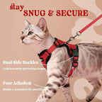 rabbitgoo Cat Harness and Leash for Walking, Escape Proof Soft Adjustable Vest Harnesses for Cats, Easy Control Breathable Reflective Strips Jacket, Red, XS