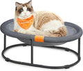 Feandrea Pet Bed, Cat Hammock, Elevated Cat Bed for Multiple Cats, with Removable Washable Mesh, for Pets up to 28 lb, Oval, Gray UPCB002G01
