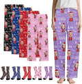 Custom Couple Pajama Pants Sock with Funny Face, Personalized PJ Anniversary Birthday Women Men Pants