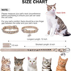 Leather Cat Collars for Boy Girl Cats with Bell and Safety Elastic Belt, Personalized Rivets Stud Adjustable Safe Buckle Collar with Skull Charm for Kitty Small Pets, Halloween Cat Collar