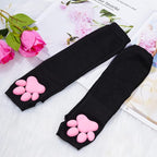 Nydotd Cat Paw Pad Mittens Gloves Kawaii Pink 3D Claw Fingerless Cute Cat Cosplay Gloves Sleeve for Girls Party