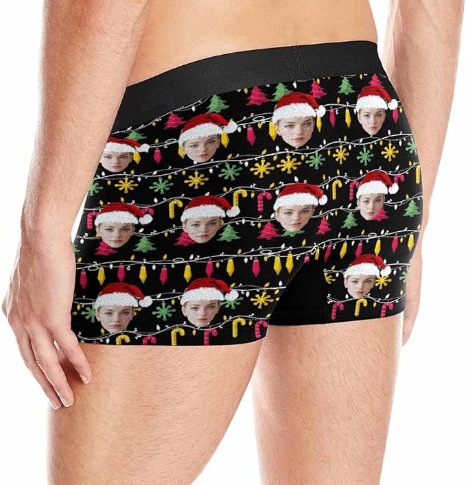 M YESCUSTOM Custom Faces Funny Short Briefs Gift for Husband Underwear