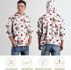 Artsadd Custom Face Unisex athletic Pockets Sweatshirt Loose Hoodie Custom Christmas Long Sleeve Sweatshirt Hooded Pullover