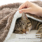 Cat Blanket for Indoor Cats Ultra-Soft Plush Small Blanket Machine Washable Cozy Calming for Kittens Cats Bed Couch Car 21"x18" Coffee