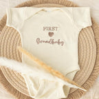 COUPLEHOODIES Personalized Baby Onesie Bodysuit – Custom Embroidery Gift for Pregnancy Reveal Baby Shower or First Grandchild