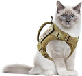 AIWAI Tactical Cat Harness for Walking Escape Proof, Adjustable Pet Vest Harness, Soft Mesh with Control Handle for Large Cat Small Dog, Gift with Patch