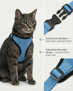 Luxelle 2 Pack Escape-Proof Cat Harness and Leash Set for Walking – Adjustable No Pull Soft Vest with Easy-Wear Buckle, Reflective Straps, Breathable Mesh – Outdoor Travel Harness for Cats & Kittens