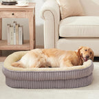 Orthopedic Dog Bed for Large Dogs Breeds, High Density Egg Crate Foam Dog Sofa Beds,Oval Kennel Bed, Pet Couch Bed with Four Sided Bolster, Removable Washable Cover& Non-Slip Bottom