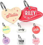 Personalized Pet ID Name Tag Charm – Custom Engraved Contact Information – Acrylic Collar Pendant w/Stainless Steel Ring for Harnesses – Lightweight for Dogs Cats (Flower, Baby Blue)