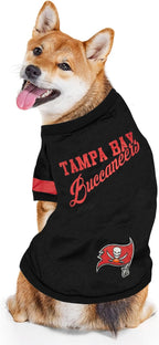 Pets First Tampa Bay Buccaneers Dog & Cat T-Shirt - Medium, New Striped Design, Durable & Cute Sports PET TEE Outfit (TBB-4146-MD)