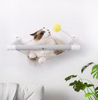 SVD.PET Cat Hammock Wall Mounted with Toy, Soft Padded & Comfortable Cover, Modern Design Premium Cat Furniture Shelf, Supports up to 40 lbs (Comfy Plus, White)