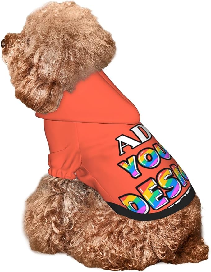 Personalized Dog Hoodie Custom Hooded Pet Warm Pullover Sweatshirt with Name Number Clothes for Chihuahua Pupppy Kitten Hoodies Puppy Soft Sweater Winter Small Dogs Cats, Tomato, L,