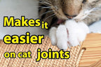 Skywin Cat Steps - Grey Solid Rubber Wood Cat Stairs Great for Scratching and Climbing - Easy to Install Wall Mounted Shelves for Playful Cats (Right to Left)