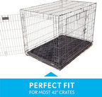 Paw Inspired Washable Padded Crate Mats for Dogs | 41” x 28” Pad, Fits 42-inch Kennels | Leakproof, Waterproof Bottom, Plush Pet Beds (Gray)