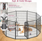 Dog Playpen 40 inch Dog Fence for Outdoor Indoor Use Heavy Duty Metal Dog Pen for Large Dogs, Rustproof Pet Playpen Portable Pet Fence Outdoor for Yard, RV Camping, Customizable, 42 Panels