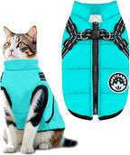 PETCARE Winter Dog Coat with Harness Built in Waterproof Dog Jackets Warm Pet Fleece Vest Windproof Snow Jacket Snowsuit Reflective Dogs Cold Weather Coats for Puppy Small Medium Large Dogs Cats