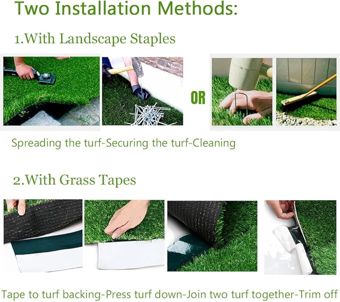 Petgrow Synthetic Artificial Grass Turf 13FTX82FT for Indoor Outdoor Dog Synthetic Grass Mat, Party Wedding Christmas Balcony Garden Astro Turf Rug,Drainage Holes Faux Fake Grass Rug Carpet for Pets