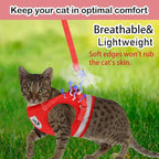 Cat Harnesses and Puppy Harness with Leashes Set, Escape Proof Cat Harness, Adjustable Reflective Soft Mesh Vest Fit Puppy Kitten Rabbit Ferrets's Outdoor Harness