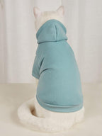QWINEE Basic Dog Hoodie Sweatshirt Puppy Sweater Warm Cat Costumes Pet Clothes for Chihuahua Puppy Kitten Small Medium Dogs Grey and Cadet Blue X-Small
