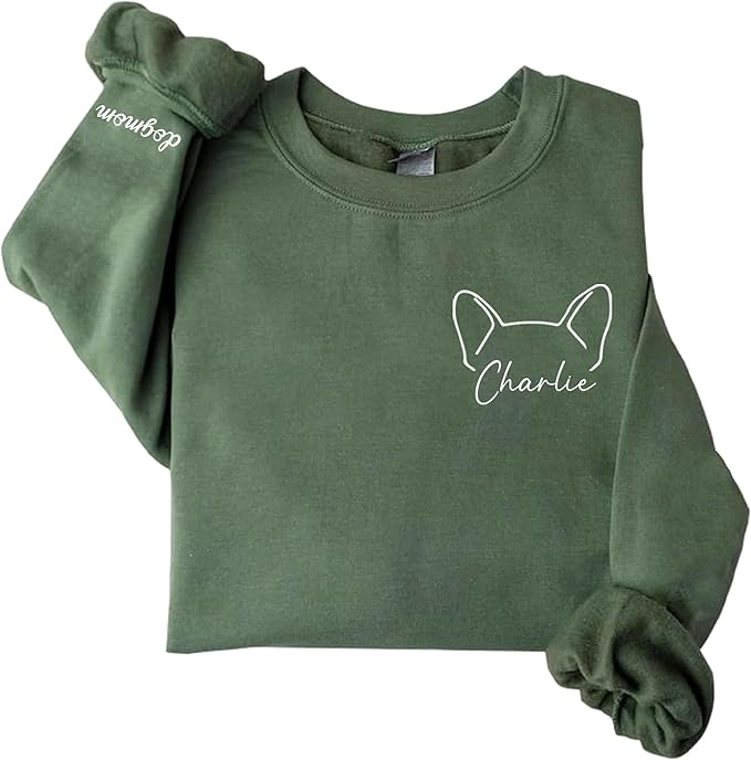 Personalized Dog Mom Sweatshirt, Custom Pet Name Sweater for Women, Dog Lover Gift, Cute Pet Apparel
