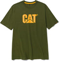 CAT Men's Trademark T-Shirts with Shape-Retention Rib Trim Spandex, Tagless Neck, and Cat Logo on Left Chest