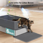 Stainless Steel Litter Box Extra Large for Big Cats Multi-Cats, Jumbo Extra Large Metal Cat Litter Box with High Sided Lid, Anti-Urine Leakage, Non-Stick,Include Litter Scoop
