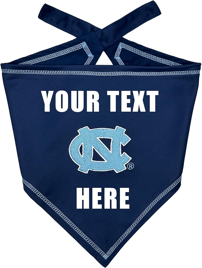 Pets First NCAA University of NC Personalized Tie Around Bandana for Dogs & Cats, Size Large/X-Large. Custom Dog Bandana Scarf Bib for Pet Cat Dog. The Ultimate Game-Day & Party Customizable Bandana