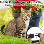 Airtag Cat Collar Breakaway, Reflective Kitten Collar with Apple Air Tag Holder and Bell for Girl Boy Cats, 0.4 Inches in Width and Lightweight(Black)
