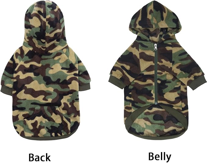 Camo French Bulldog Clothes Dog Hoodie Sweatshirts with Pockets for Small Dogs Puppy Chihuahua Coat Clothing Pet Cat Hoodie Fleece Dog Sweaters Costume