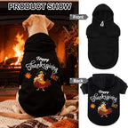 EXPAWLORER Fall Dog Hoodie-Soft and Warm Dog Sweaters, Pet Clothes Autumn Winter Coat Sweatshirt with Thanksgiving Turkey Theme Print for Puppy,Cat, Small Medium Large Dogs