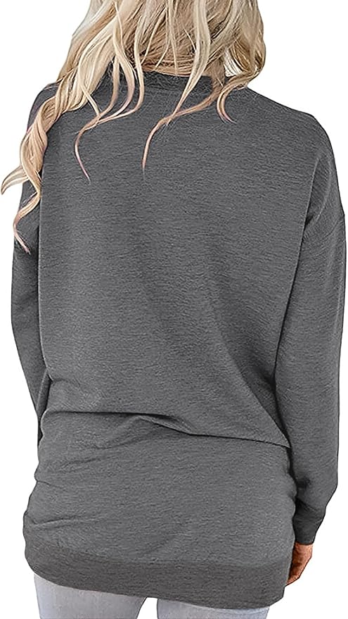Akihoo Womens Casual Long Sleeve Tunic Tops Crew Neck Shirt Blouses