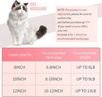 Hillban Cat Collar Diamond Chain Glitter Collar Walking Metal with Secure Buckle Cat Pet Necklace with Paw Charm and ID Tag Bell Link Cuban Jewelry Accessories Gift(10 Inch,Rose Gold, Pink)
