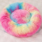 Small Cat Bed Nest Bed Dog Bed Round Bed Donut Rabbit Bed Pet Bed Small Kitten Bed Warm Fluffy Donut Bed Furry Cat for 3Kg Pet